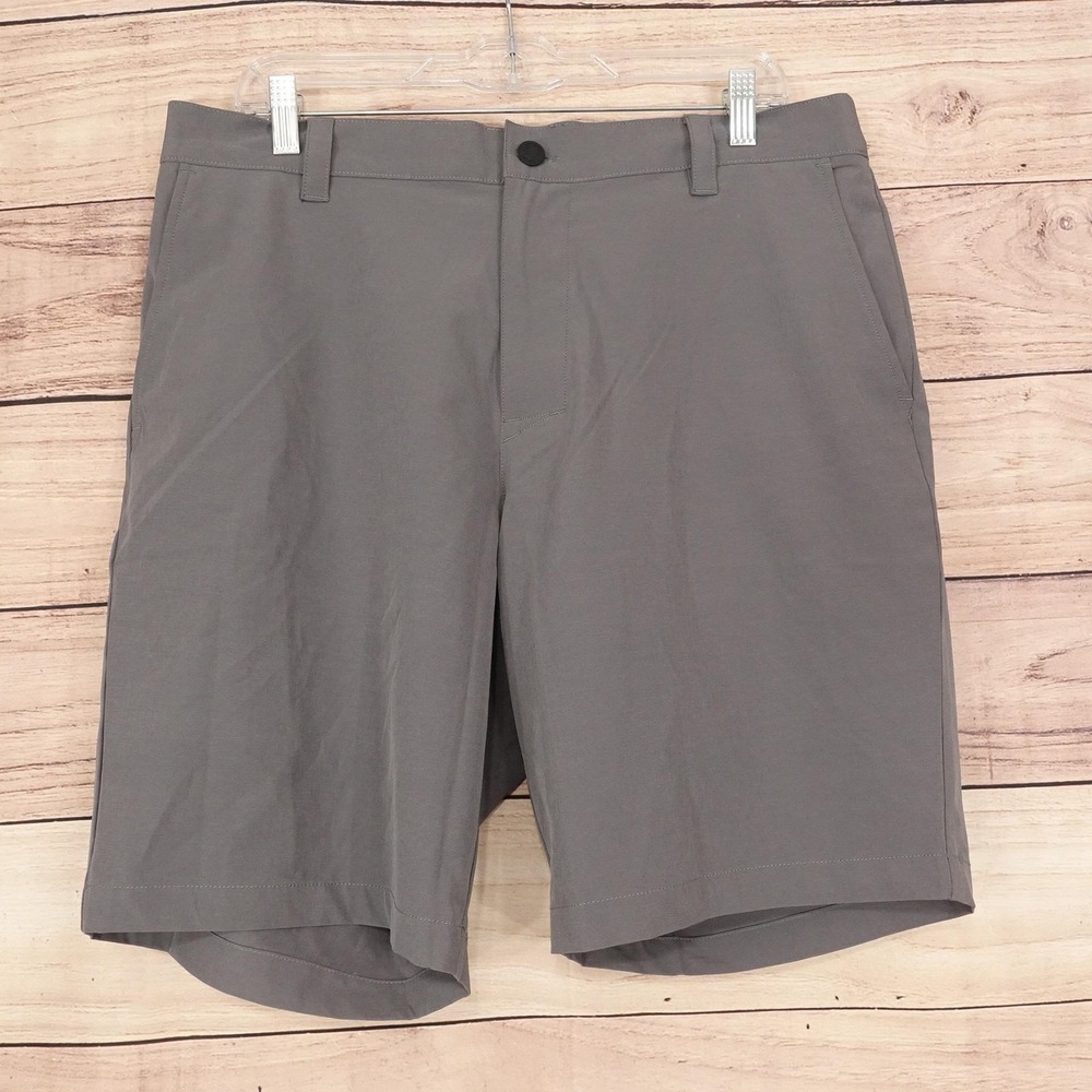 Banana Republic Shorts Mens 36 Gray Chino Microfiber Stretch 10 Inseam Casual
